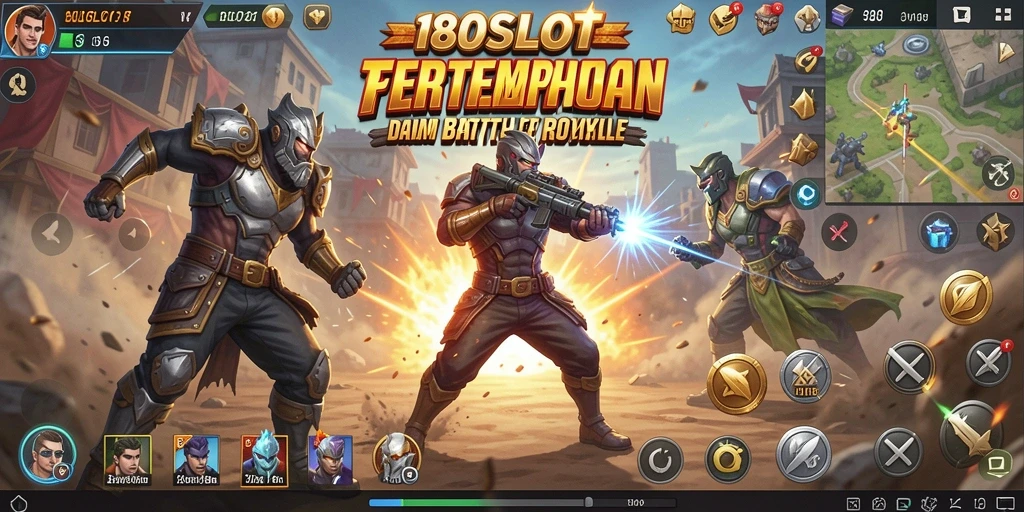 Screenshot utama 180SLOT menunjukkan intensitas pertempuran Battle Royale.