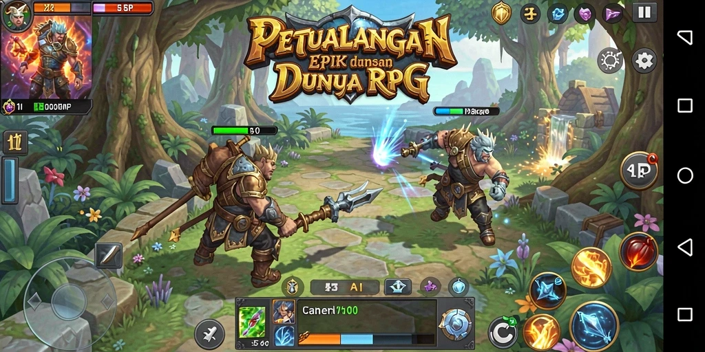 Tampilan gameplay seru dalam dunia RPG yang penuh aksi.