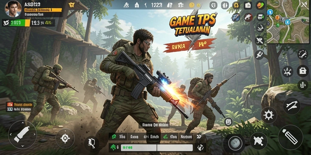 Screenshot menunjukkan gameplay intens dari <strong>ASD123</strong> di medan pertempuran.