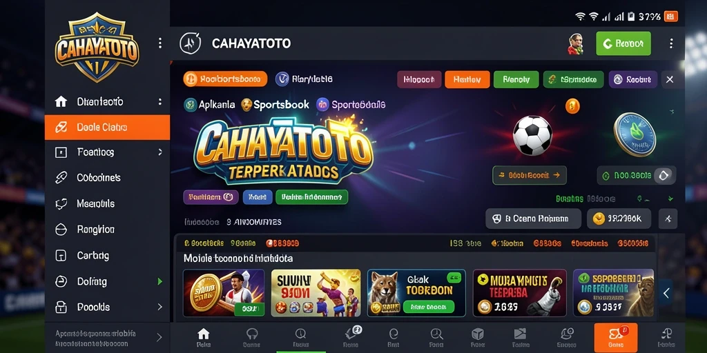 Tampilan menarik dari aplikasi CAHAYATOTO saat melakukan taruhan olahraga.