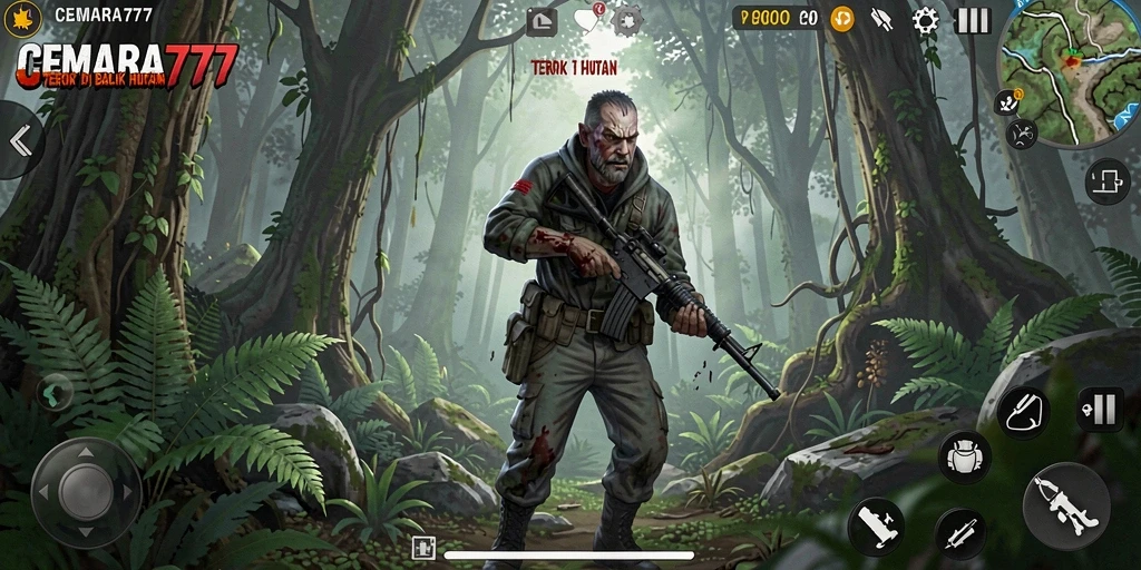 Gameplay CEMARA777 yang menakutkan di hutan yang gelap.