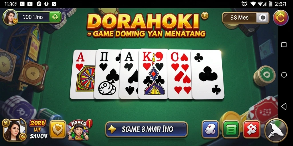 Tampilan menarik saat bermain DORAHOKI dengan fitur interaksi sosial.