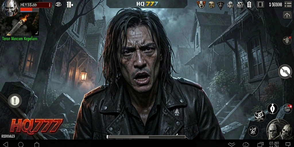 Gameplay HQ777 menampilkan atmosfer horror yang mendebarkan.
