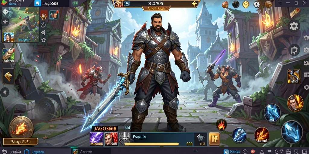 Tampilan gameplay seru di JAGO368 dengan pertarungan yang dinamis.