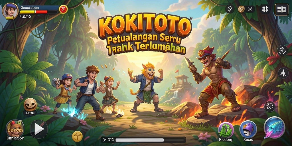Tangkapan layar gameplay KOKITOTO yang penuh aksi dan petualangan.