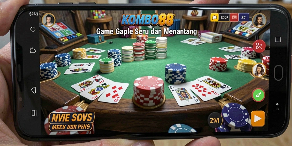 Tampilan gameplay Gaple yang menarik dan seru.
