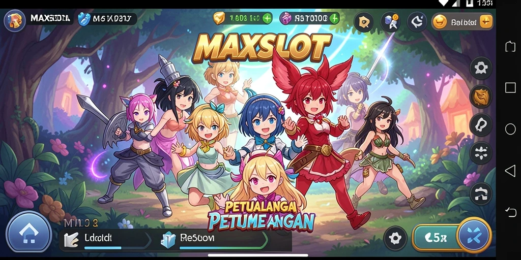 Tampilan gameplay MAXSLOT yang penuh aksi dan efek visual anime.