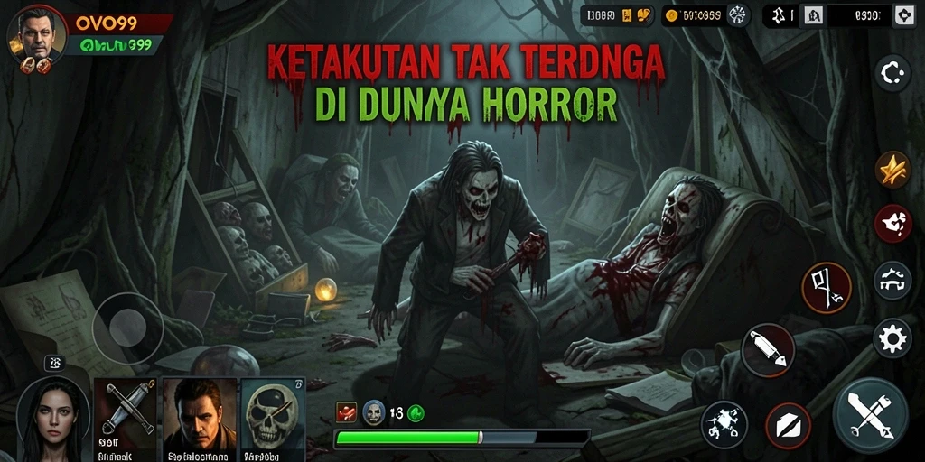 Screenshot OVO99 menampilkan suasana mencekam dalam gameplay Horror yang mendebarkan.