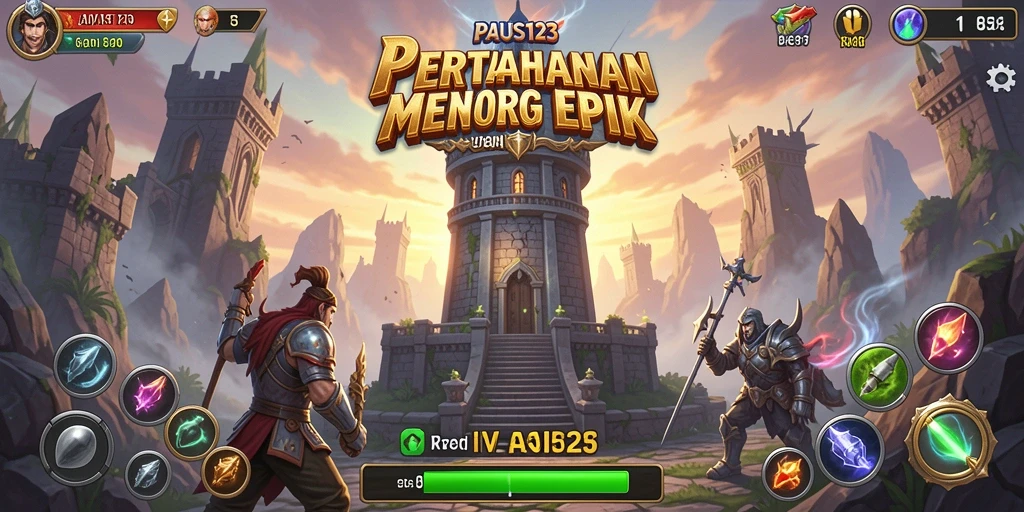 Tampilan gameplay PAUS123 yang menegangkan dalam pertahanan menara.