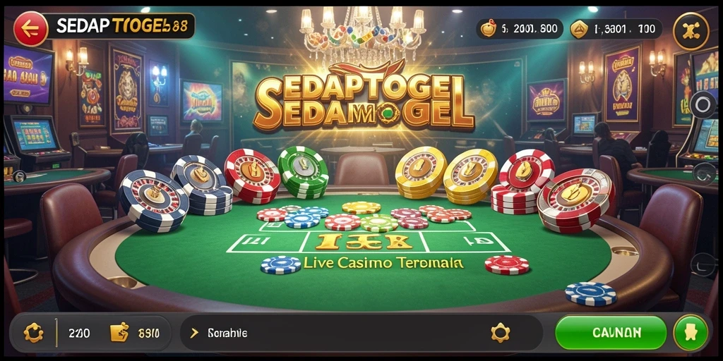 Tampilan menarik dari gameplay Live Casino di SEDAPTOGEL.