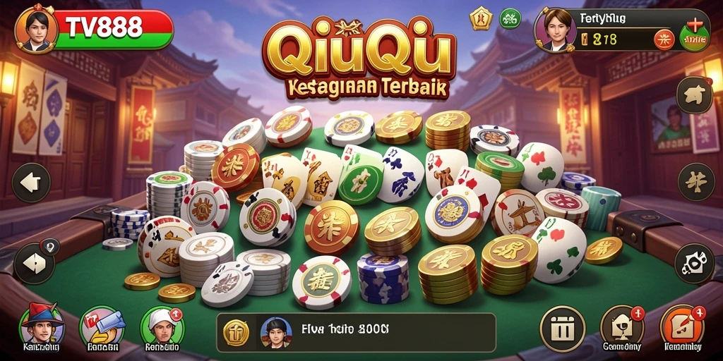 Tampak gameplay seru QiuQiu dalam aplikasi TV888.